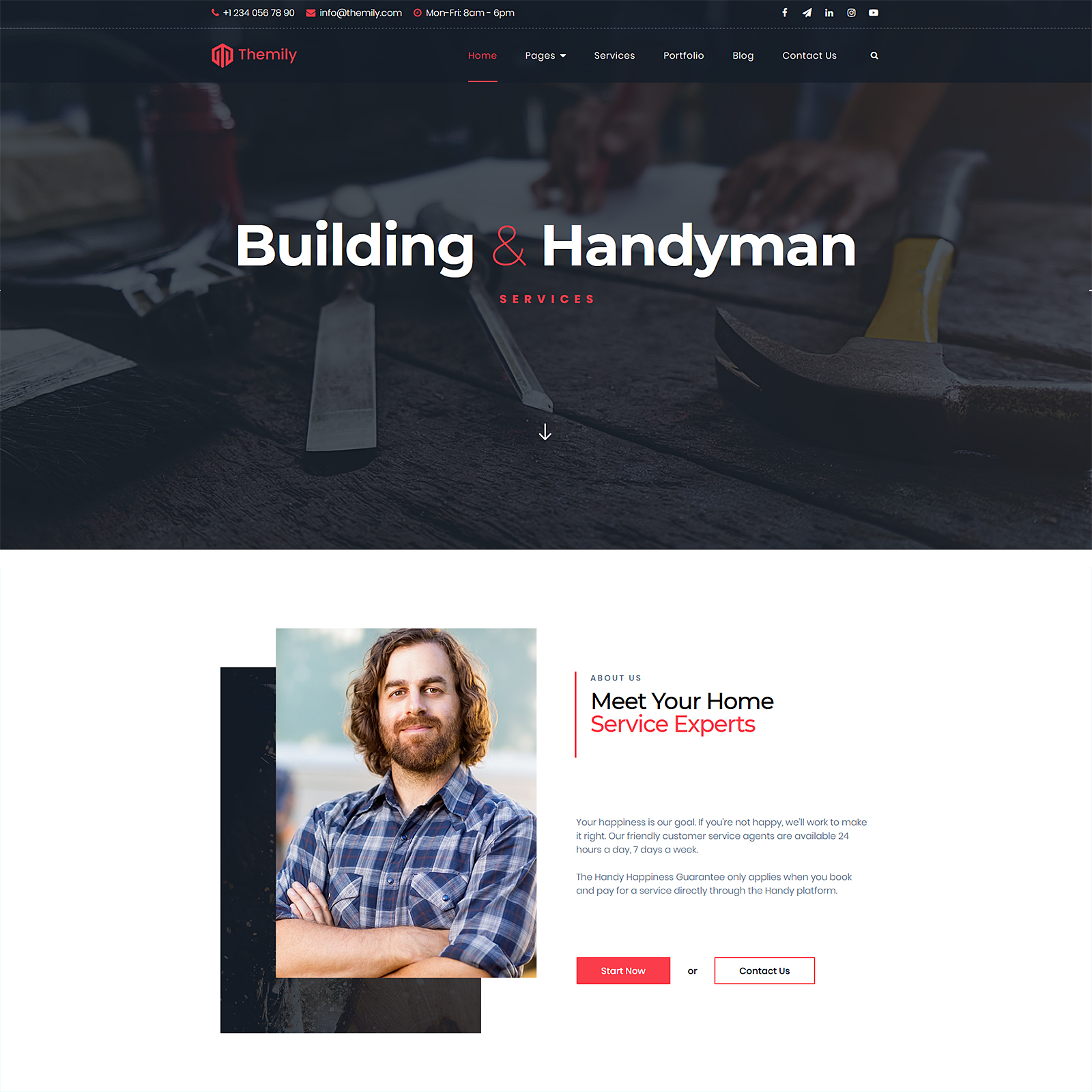 Handyman free responsive WordPress theme