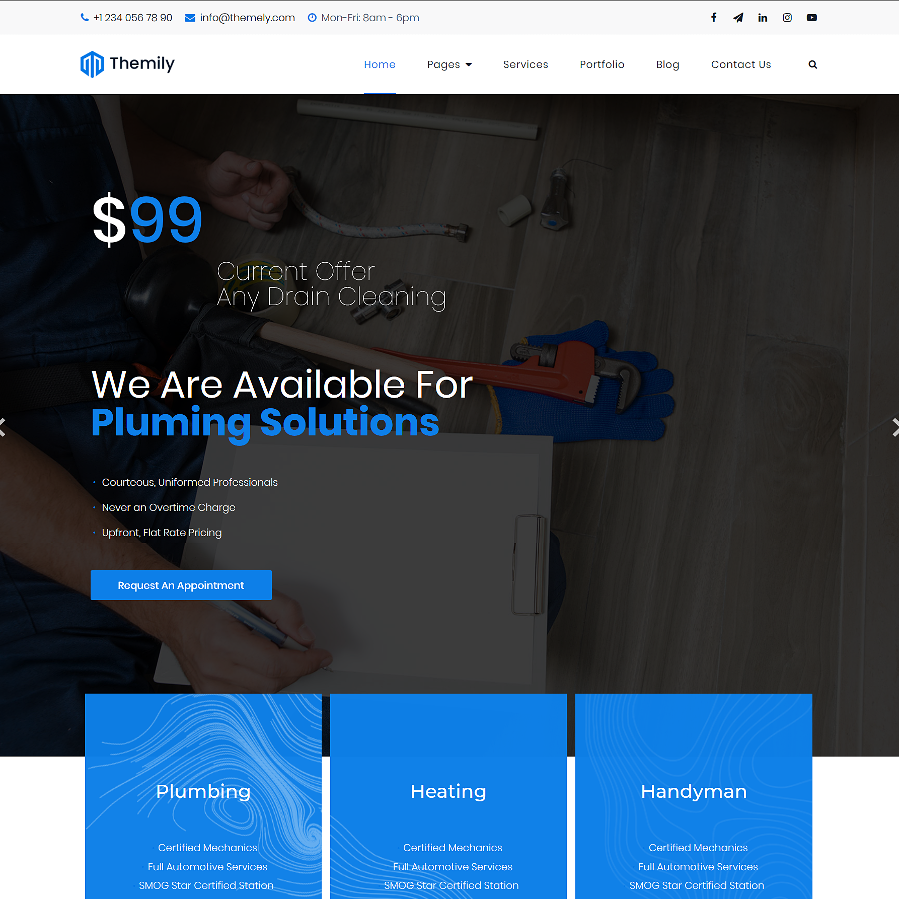 free wordpress theme for plumber
