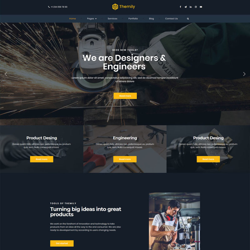 industrial manufacturer WordPress theme